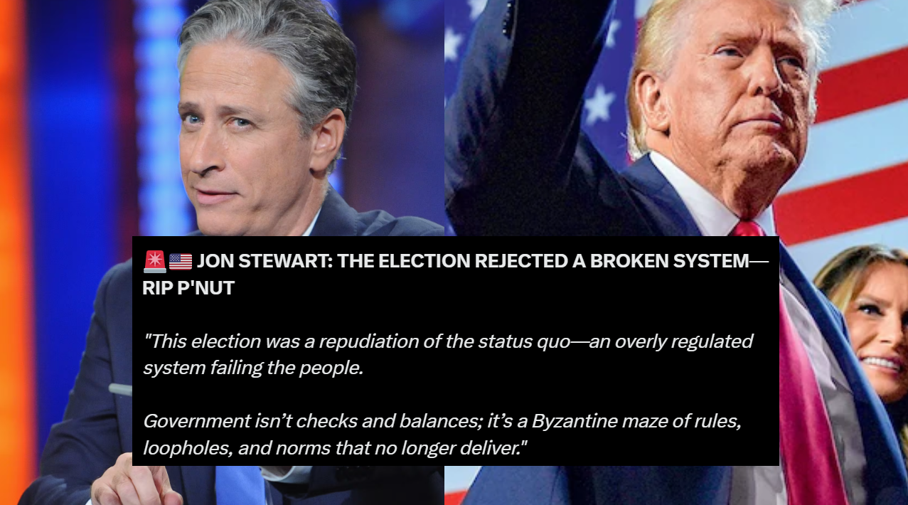 Jon Stewart Slams Bureaucratic Maze, Says USA Voted to Simplify Governance